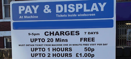Pay-and-display sign